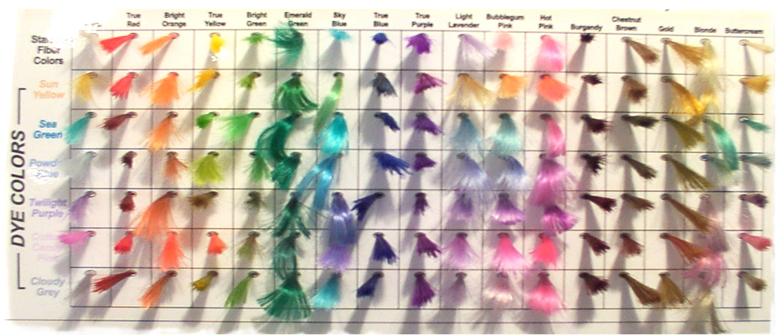 Swatch Chart with the original 6 colors the dye was premiered with in 2005.